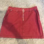 Burgundy Denim skirt White Size L Photo 0