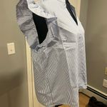 women’s tank top blouse blue and white stripe Size L Photo 3