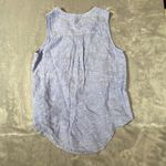 Christian Siriano Top Small Shirt 100 % Linen Sleeveless Blue Cool Beach Coastal Photo 6