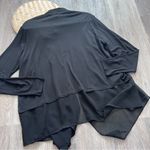 Eileen Fisher  black silk drape front cardigan Photo 5