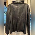 Loft Vintage Ann Taylor Classic Black Leather Jacket size Large Photo 2