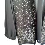 Alberto Makali  Black Gold Studded Embellished Lightweight Cardigan Blouse L NWT Photo 2