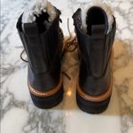 Marc Fisher NWOB WOMEN'S IZZIE LUGSOLE ANKLE BOOT BLACK AND IVORY HIKING Sz 5.5 Photo 7