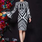 Alice + Olivia Jae Sequin Fitted Midi Gown Dress Photo 4