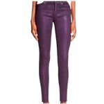 American Eagle  Purple Coated Hi-Rise Jeggings Sz 8 Skinny Stretch Pants Photo 10