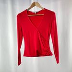 Cupcakes and Cashmere Erick Knit Faux Wrap‎ Top in Red Size Small Photo 2