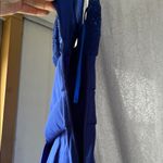 Adrianna Papell Blue Ruched Halter Mini Dress Photo 8