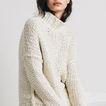 Free People Chunky Cotton Knit Cowl Neck Sweater Photo 1