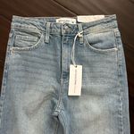 Just Black NWT  Denim Blue Women's Jeans Size 26 Long Line Slim Slit Straight Photo 3