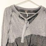 Free People Small Sweet Jane Tie Neck Pullover Top Sweatshirt Slouchy Black Photo 2