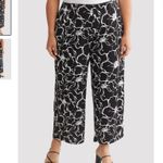 Adrianna Papell NWT  2X‎ Crepe High-Rise Wide Leg Crop Pant Black White Career Photo 1
