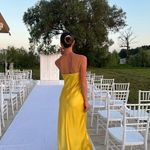 ZARA  golden Yellow Maxi satin corset bodycon formal Dress evening party wedding Photo 3