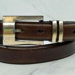 Fossil Vintage  Womens Brown Genuine Leather Belt Silver Buckle ✨ Photo 0