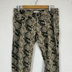 CAbi Brown Snake Print Skinny Jeans Womens 4 Low Rise Y2K Casual Denim Animal Photo 1