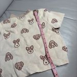 Debut  Cute Dog Print Cream Cropped Sweater short sleeve size small Photo 5