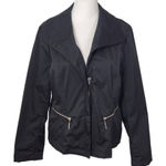 Chico's  Black Moto Jacket Size Medium Black Zip-up Jacket Photo 0