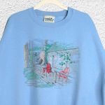 90s Cabin Sweatshirt by Northern Reflections Cabin Scenery Light Blue Size XL Photo 2