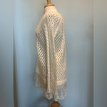 POL  Cable Knit long sleeve lace hem detail off white sweater size Medium Photo 5