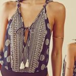 Free People NEW  Soul of the Sun Sleeves Cottagecore Boho Bodysuit Black Combo XL Photo 11