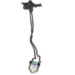 Women's Unbranded Black Iridescent Crystal Pendant Necklace One Size Photo 1