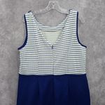 Maya Brooke Blue Midi Office Sequin Beaded Formal Preppy Party Dress Plus 14W Photo 4