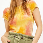 Free People New!  Bright Eyes Velvet Tee yellow, women size S‎ Photo 0