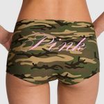 PINK - Victoria's Secret 2/$25 PINK VICTORIA’S SECRET No Show Boyshort Smooth Camo “PINK” Graphic Medium Photo 0