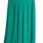 Vintage Andrea Gayle Teal Green Pleated Lightweight Midi Skirt Size 8 Photo 0