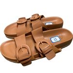 Time and Tru Women's Dressy Footbed Slides in Cognac Photo 3