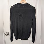 Vintage Genelli Textured Silk Long Sleeve Shirt Medium Black Photo 1
