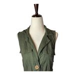 Free People  Dress Women 0 Green Moss Hepburn Safari Button Belted Shirt Boho Photo 3