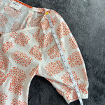 Anthropologie  White Blouse with Orange‎ Pattern Photo 4