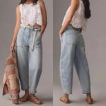 Pistola  Turner Super High Rise Barrel Leg Jeans Size 31 Relaxed Luxury Boho Photo 3