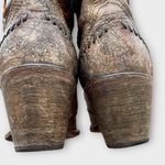 Corral  Vintage Western Boots Brown Snip Toe with Red and Orange Embroidery Photo 8