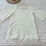 Maaji  Ivory Cream Eyelet Crotchet Boho Embroidered Swim Cover Up Dress Small Photo 0