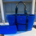 Kate Spade Esta Street Babe neoprene large tote & wristlet cosmetic bag BLUE Photo 0