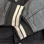 PacSun Women’s Bomber Jacket Black White Embroidered Medium Gothcore Rose Skull Photo 6