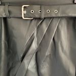 EXPRESS Black High Waisted Belted Faux Leather Mini Skirt Photo 8