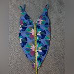 Gap Plunge Floral One-Piece Swimsuit L Ruched Sides Adjustable Straps Resort Photo 5