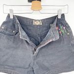EXPRESS No 4 Womens Y2K Boho Hippie Floral Mushroom Paint Denim Shorts Size 3/4 Photo 2