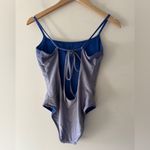 Aerie Blue Shiny Shimmery Ombré Ribbed Full Coverage One Piece Swimsuit Photo 1