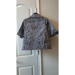 Chaus Black White Geometric Print Short Sleeve Cropped Blazer Jacket Size 6 Photo 3