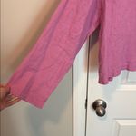 Flax  Linen Pink Button Down Crop Cardigan Blouse Photo 1