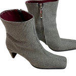 Enzo Angiolini  Houndstooth Ankle Boots Square Toe Heel Booties Retro‎ Size 7.5M Photo 0