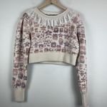Love Shack Fancy Pullover Sweater Sz S Multi Floral Crop Coquette Lace Collar Photo 0