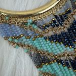 EXPRESS Women's Beaded Chandelier Adjustable Necklace Blue & Gold Photo 8