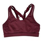 Fabletics Belle High Impact Sports Bra Sz Medium Maroon Strappy Back Photo 2
