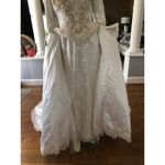 Vintage wedding sequenced dress with detachable skirt & train Ivory gold medium White Photo 11