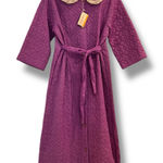 Vintage 60's Quilted Robe Womens Lrg Kodel Fiberfill Button Front Made In USA Purple Size L Photo 0
