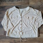 We The Free  Yellow Button Up Top Size Medium Photo 0